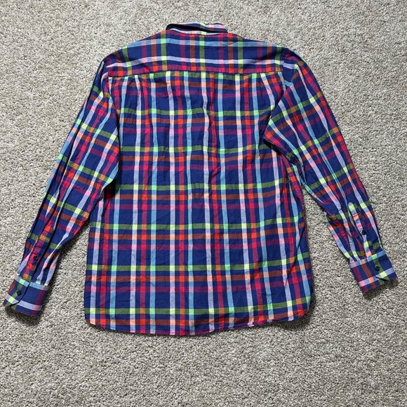 Luchiano Visconti Mens XL Multicolor Plaid Long Sleeve Button-Up Shirt - Picture 4 of 9